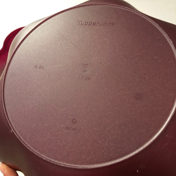 TUPPERWARE Holiday Sparkling chip and dip bowl serving tray set Burgundy - Picture 7 of 16